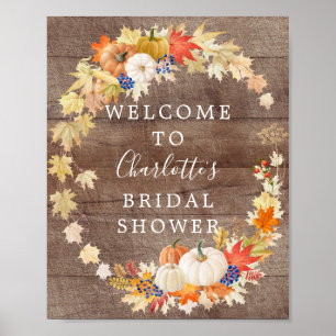 Affiche Accueil de Mariage Champêtre de Citrouilles d'Auto