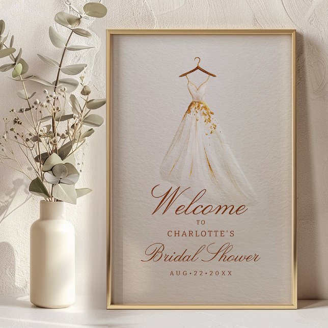 Affiche Accueil de Mariage Civil à Prix Abordable - Robe d (Welcome Sign Poster)