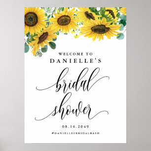 Affiche Accueil de mariage estival tournesol aquarelle