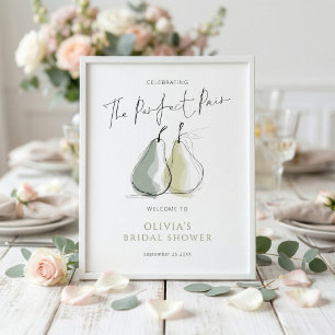 Affiche Accueil de mariage fantaisiste de paire parfaite P