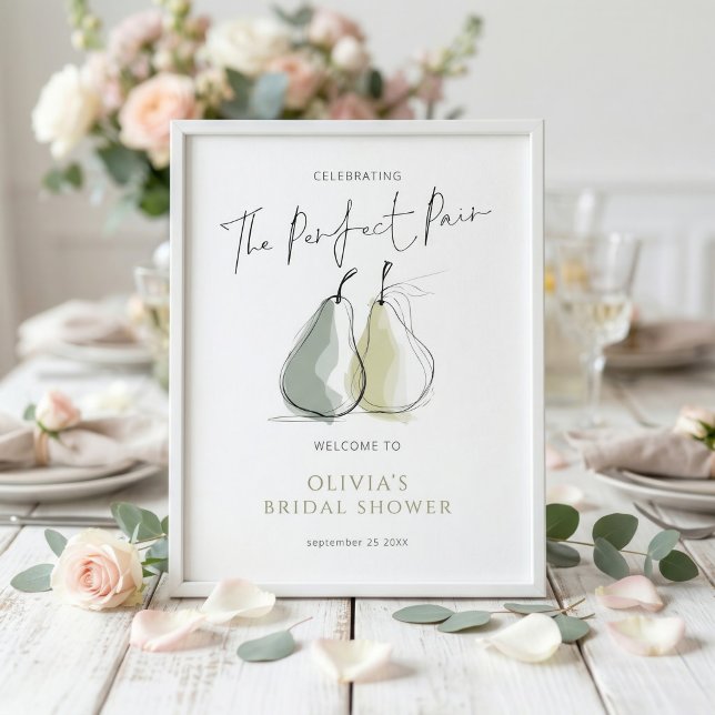 Affiche Accueil de mariage fantaisiste de paire parfaite P (Créateur téléchargé)