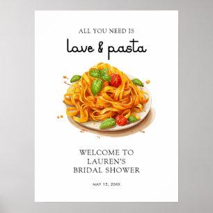Affiche Accueil de mariage italien pour pâtes aquarelles