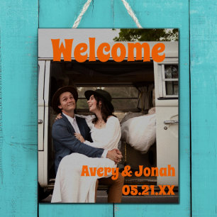 Affiche Accueil de Réception de Mariage Photo Vintage Mode