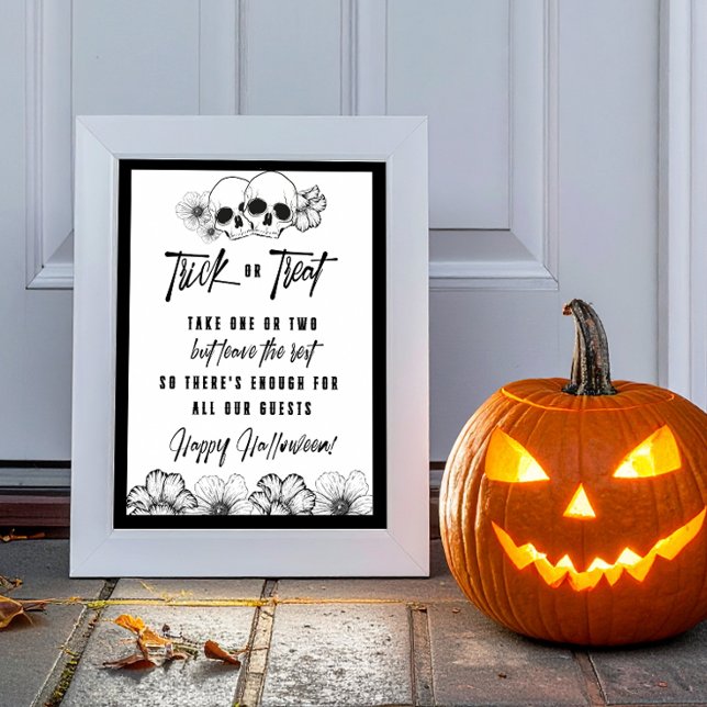 Affiche Accueil Décor crâne Trick ou traiter Halloween Sig (Créateur téléchargé)