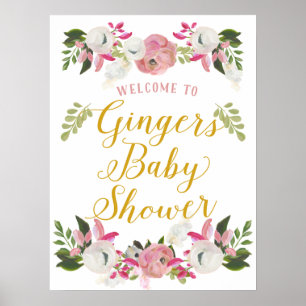 Affiche Accueil des panneaux de portes de Baby shower pers
