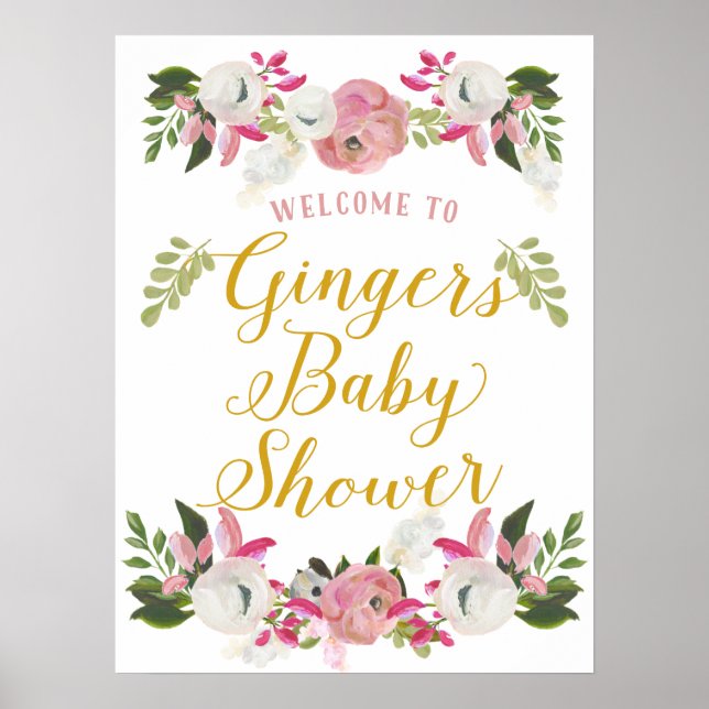 Affiche Accueil des panneaux de portes de Baby shower pers (Devant)