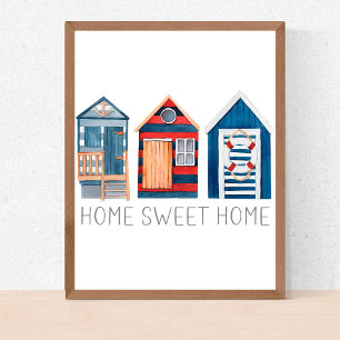 Affiche Accueil Douce Maison Cabane de Plage Estivale Naut