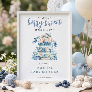 Affiche Accueil Doux Bébé Souris Myrtille Shower pour Bébé