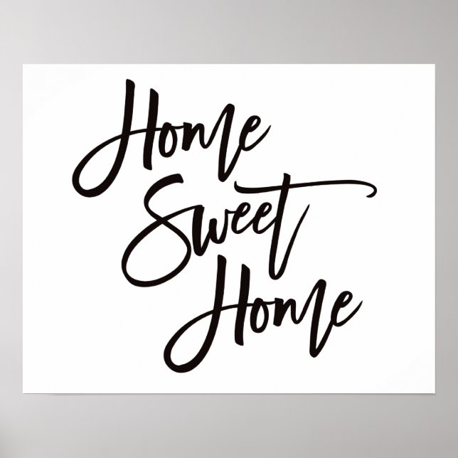 Affiche Accueil Doux Maison Écriture Noire Élégante (Devant)