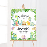 Affiche Accueil du Baby shower Cute Dinosaur<br><div class="desc">Faites de votre événement spécial avec ce Baby shower Dino neutre par sexe avec notre jolie Affiche de bienvenue imprimable mignonne avec un thème Dinosaure adorable. Téléchargez,  personnalisez et créez des souvenirs durables avec cette touche parfaite pour votre fête joyeuse ! BS667</div>