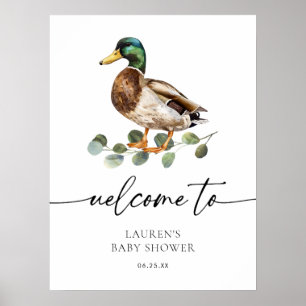 Affiche Accueil du Baby shower de canard moderne Mallard