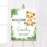 Affiche Accueil du Baby shower Lion rugissant<br><div class="desc">Faites de votre événement spécial avec ce Baby shower Safari Tropical avec notre Affiche de bienvenue mignonne et joliment imprimable avec le thème adorable du Baby shower Lion. Téléchargez,  personnalisez et créez des souvenirs durables avec cette touche parfaite pour votre fête joyeuse ! BS736</div>