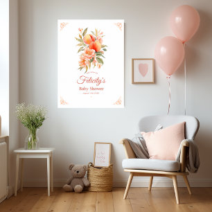 Affiche Accueil du Baby shower Peach Fuzz