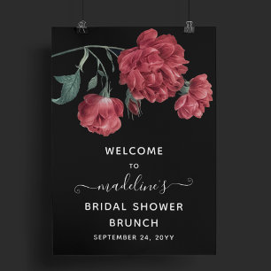 Affiche Accueil du brunch de la douche de mariage floral v