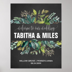 Affiche Accueil du Mariage de montage Chalkboard