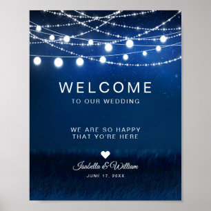 Affiche Accueil du Mariage de Night Bleue & Argent