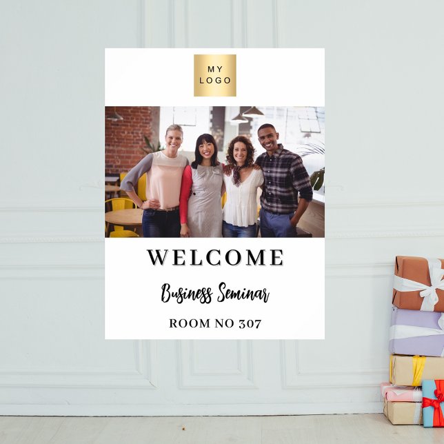 Affiche Accueil du séminaire sur le logo de l'entreprise p (Créateur téléchargé)