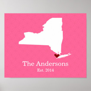 Affiche Accueil est là où se trouve votre coeur - New York