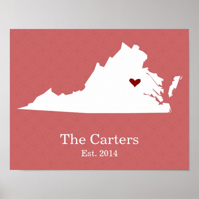 Affiche Accueil est là où se trouve votre coeur - Virginie (Devant)