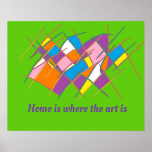 Affiche Accueil est l'endroit où l'art est logo sur le des