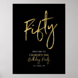 Affiche Accueil Gold & Black Modern Anniversaire
