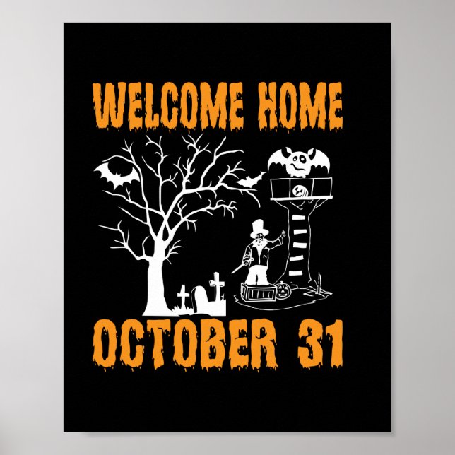 Affiche Accueil Halloween Accueil Octobre Anniversaire (Devant)