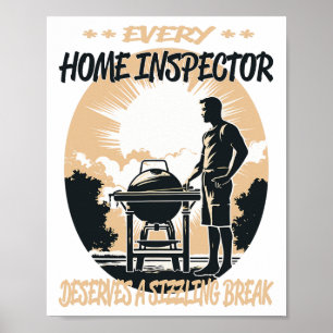 Affiche Accueil Inspecteur Funny Barbecue Chef Ou Grill Am