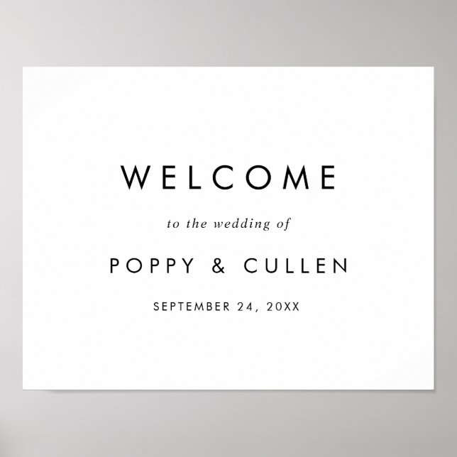 Affiche Accueil Mariage de typographie chic (Devant)
