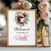 Accueil Mariage Fleur de Cerisier Burgundy Raffiné