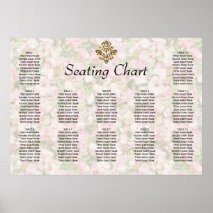 Affiche Accueil Mariage Floral Bijoux Doré Siège