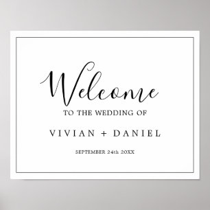 Affiche Accueil Mariage minimaliste