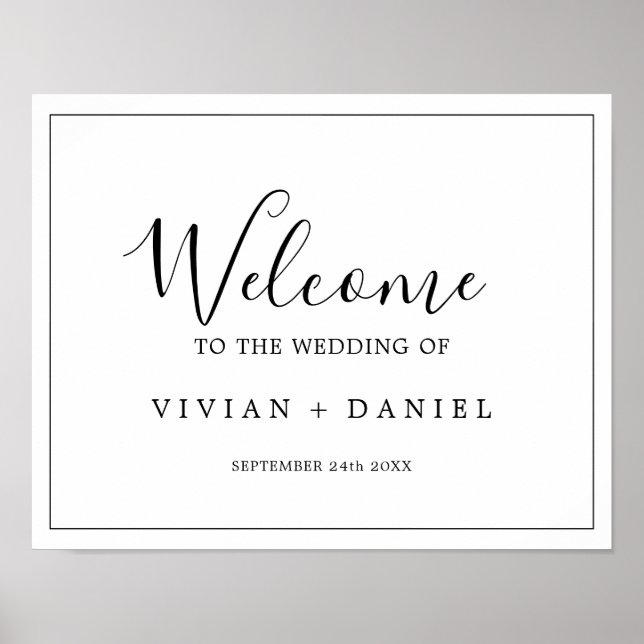 Affiche Accueil Mariage minimaliste (Devant)