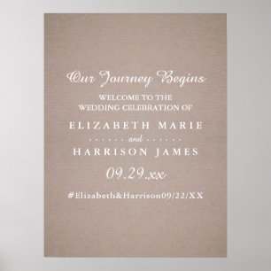 Affiche Accueil Mariage rustique Kraft Country