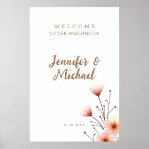 Affiche Accueil minimaliste Mariage de calligraphie modern