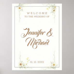 Affiche Accueil minimaliste Mariage moderne