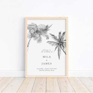 Affiche Accueil minimaliste Tropical moderne Mariage