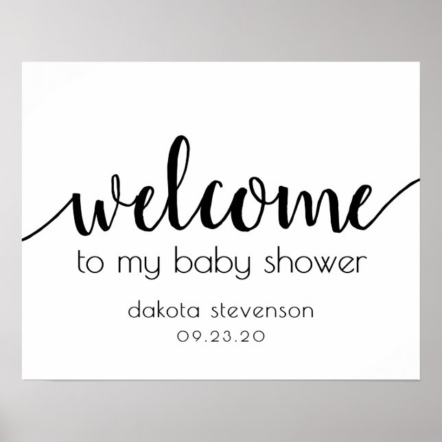 Affiche Accueil modifiable simple | Script noir n'importe  (Devant)