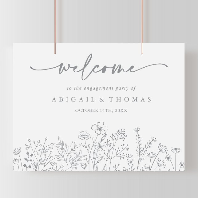 Affiche Accueil Neutre de la partie d'engagement Fleur sau (Créateur téléchargé)