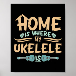 Affiche Accueil Où Mon Ukulele Est Joueur Hawaïen