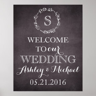 Affiche Accueil personnalisé nom du marié date mariage sig
