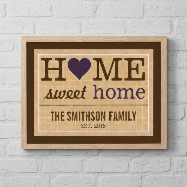 Affiche Accueil personnalisé Sweet Home Accueil Famille Bi (Créateur téléchargé)