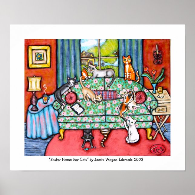 Affiche Accueil Pour les chats Foster par Jamie Wogan Edwa (Devant)