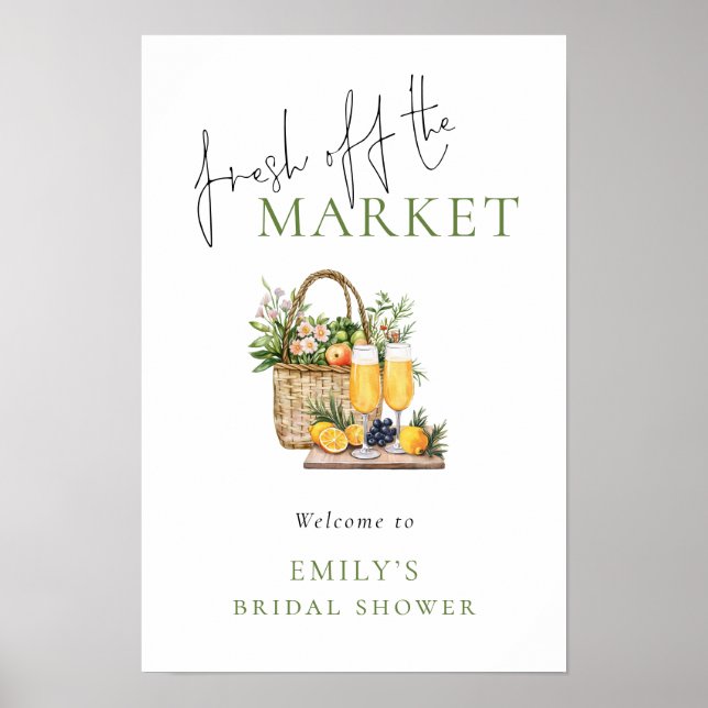 Affiche Accueil rustique Fresh off the Market Fête des mar (Devant)