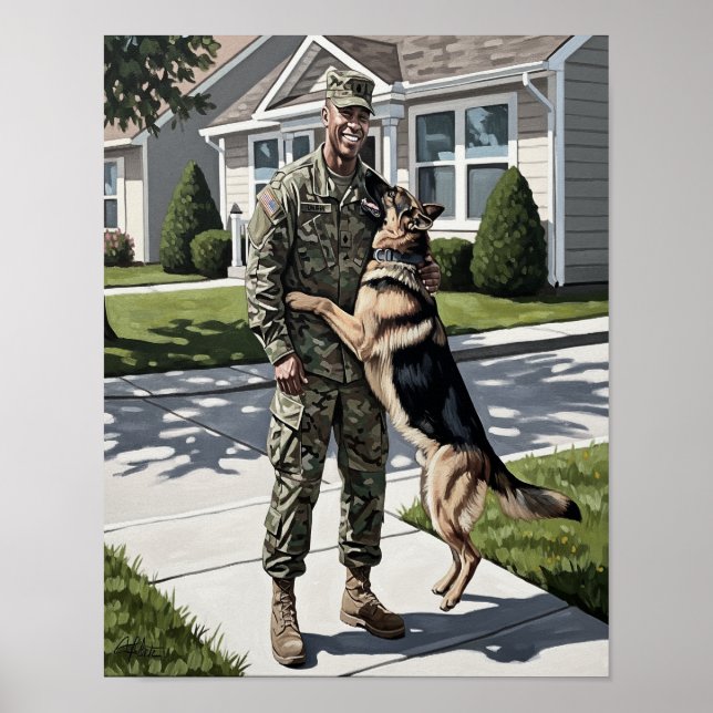 Affiche Accueil - Soldat et son chien (Devant)