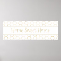 Accueil Sweet Home White Gold Hexagon Beehive Moti
