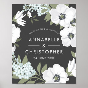 Affiche Accueil vintage du Mariage Anemone
