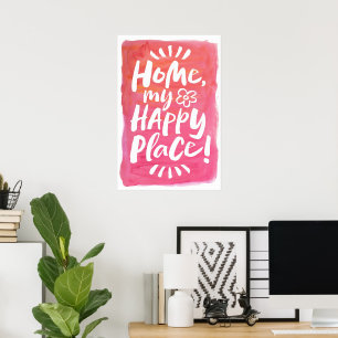 Affiche ACCUEILLE mon Happy Place ! Abri en place - Joie r