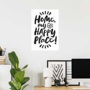 Affiche ACCUEILLE mon Happy Place ! Abri en place- Lettres