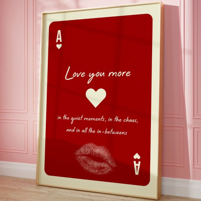 Affiche Ace of Hearts Vous Aime Plus Romantique Carte de j (Créateur téléchargé)