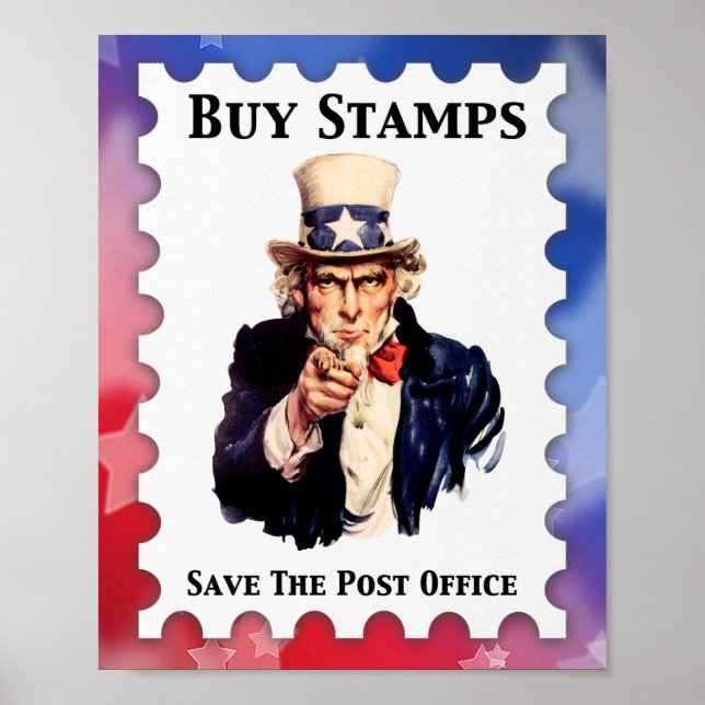 Affiche Acheter Des Timbres Enregistrer Le Bureau De Poste (Devant)